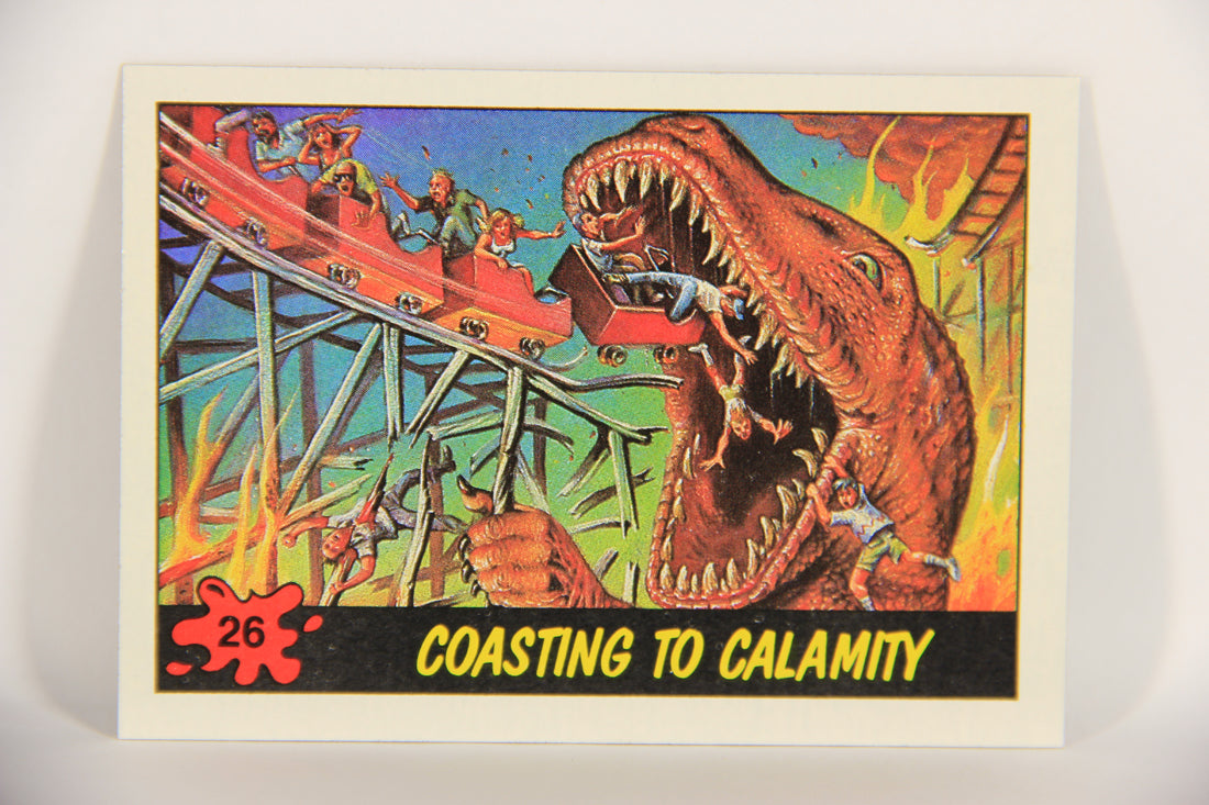 Dinosaurs Attack 1988 Vintage Trading Card #26 Coasting To Calamity ENG L021217