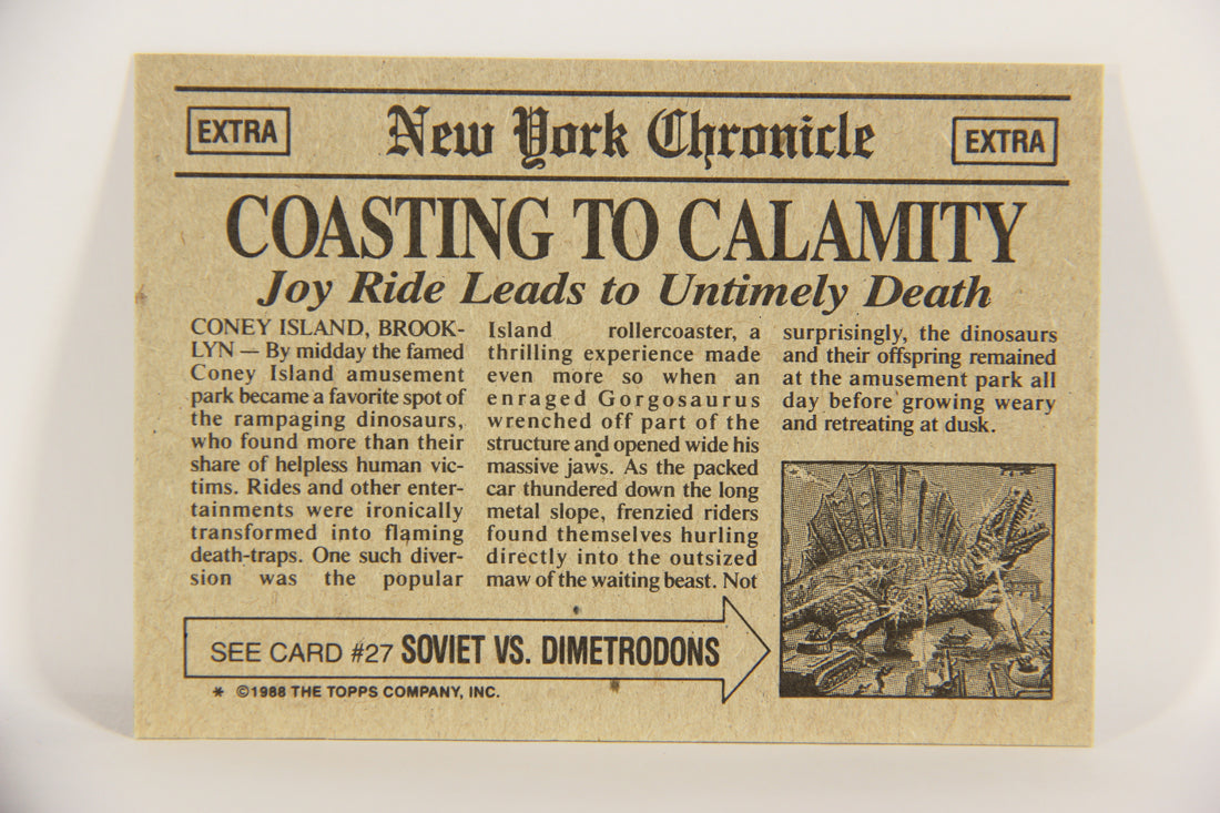 Dinosaurs Attack 1988 Vintage Trading Card #26 Coasting To Calamity ENG L021217