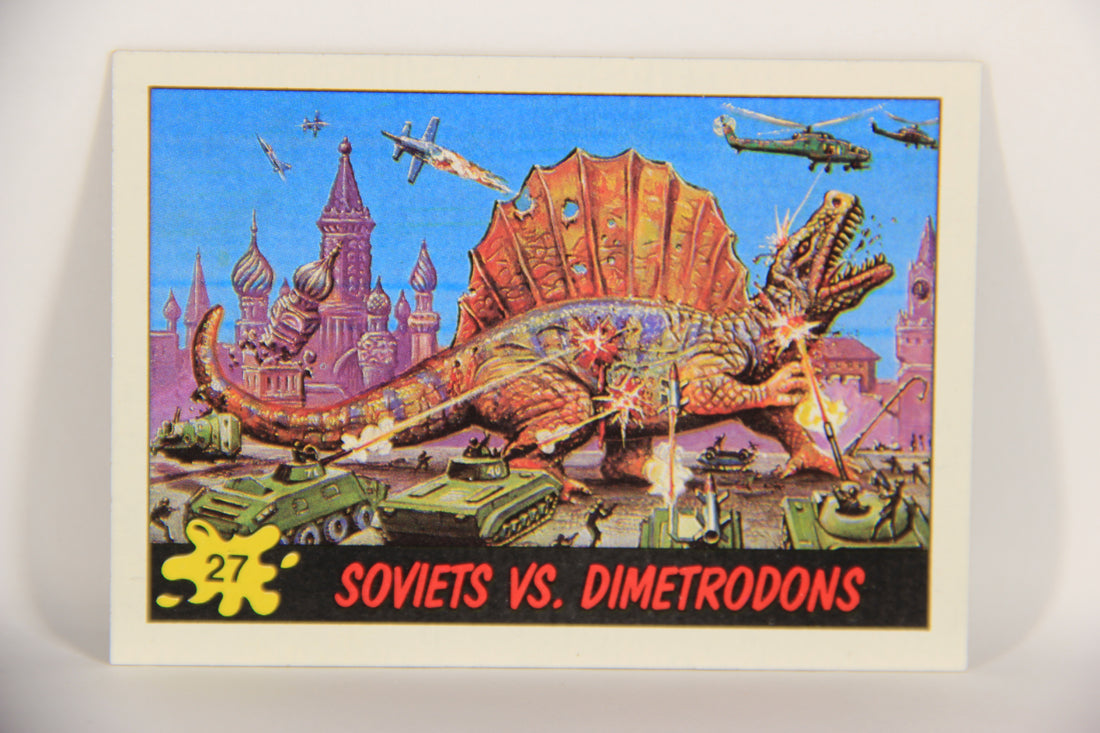 Dinosaurs Attack 1988 Vintage Trading Card #27 Soviets Vs Dimetrodons ENG L021218
