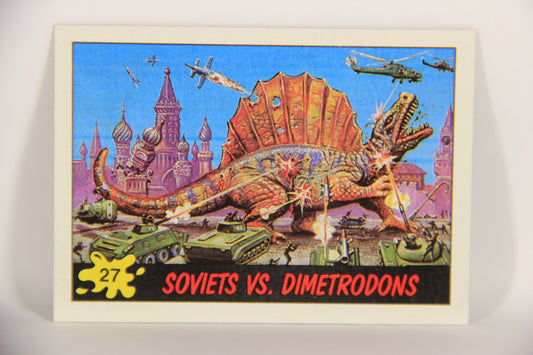 Dinosaurs Attack 1988 Vintage Trading Card #27 Soviets Vs Dimetrodons ENG L021218