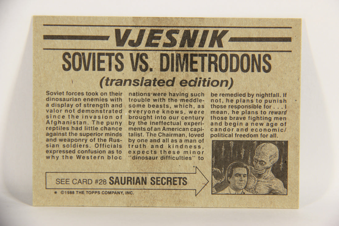 Dinosaurs Attack 1988 Vintage Trading Card #27 Soviets Vs Dimetrodons ENG L021218