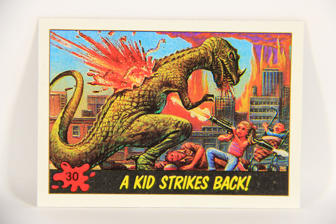 Dinosaurs Attack 1988 Vintage Trading Card #30 A Kid Strikes Back ENG L021221