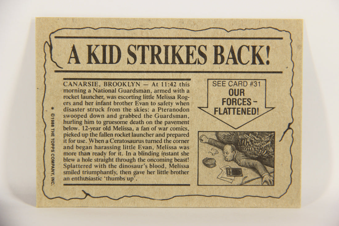 Dinosaurs Attack 1988 Vintage Trading Card #30 A Kid Strikes Back ENG L021221