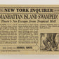 Dinosaurs Attack 1988 Vintage Trading Card #33 Manhatten Island Swamped ENG L021223