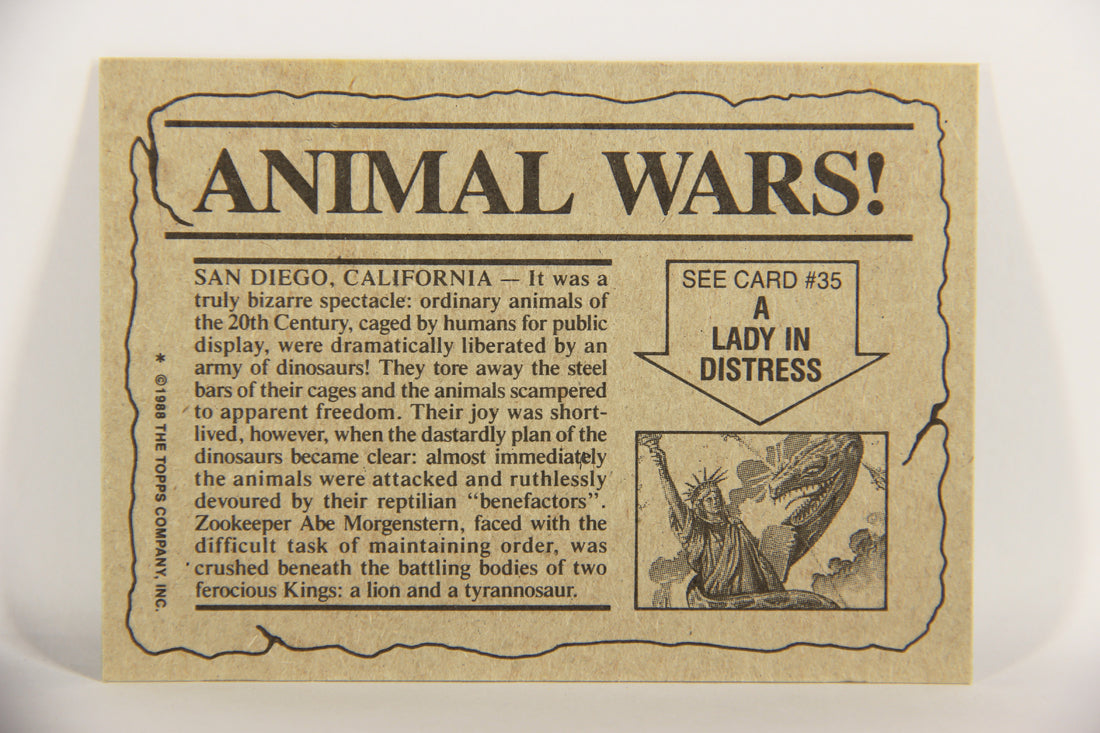 Dinosaurs Attack 1988 Vintage Trading Card #34 Animal Wars ENG L021224