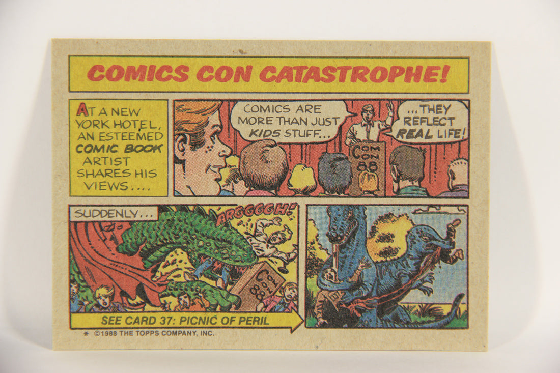 Dinosaurs Attack 1988 Vintage Trading Card #36 Comics Con Catastrophe ENG L021226