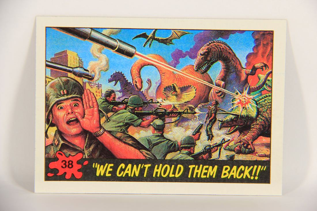 Dinosaurs Attack 1988 Vintage Trading Card #38 We Can't Hold Them Back ENG L021228