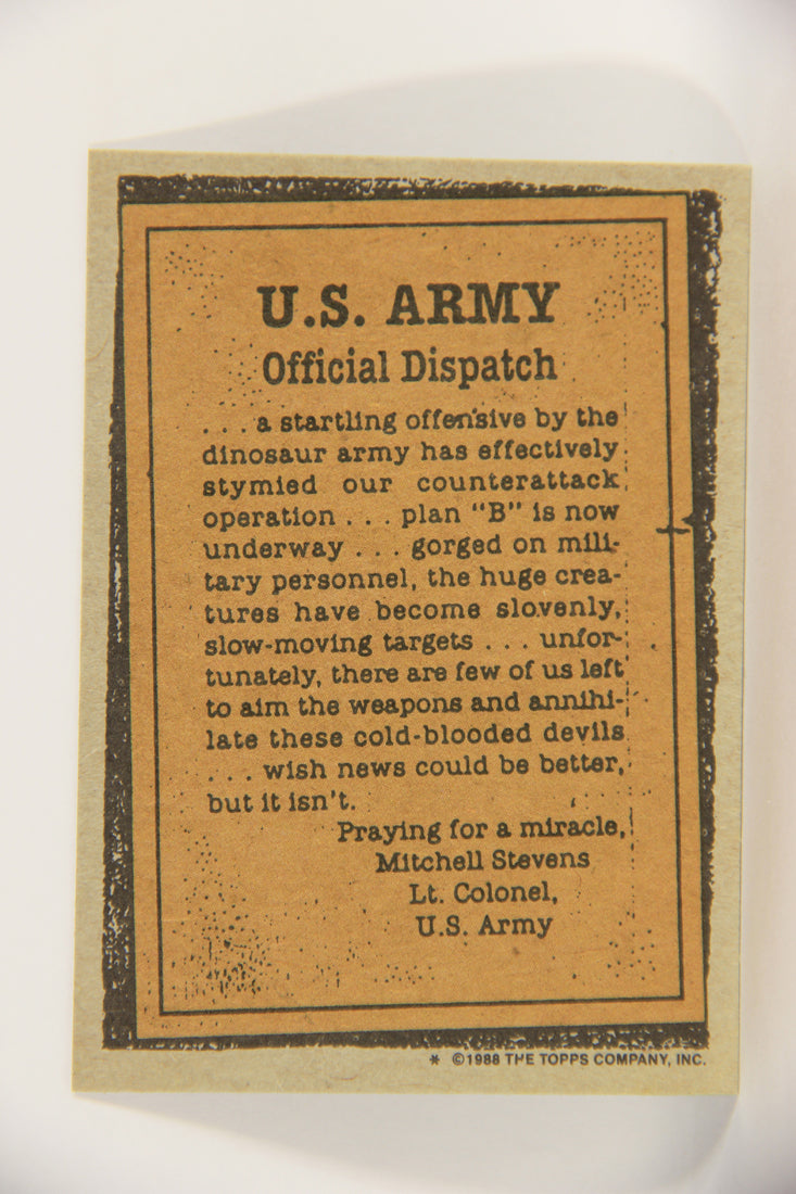 Dinosaurs Attack 1988 Vintage Trading Card #38 We Can't Hold Them Back ENG L021228