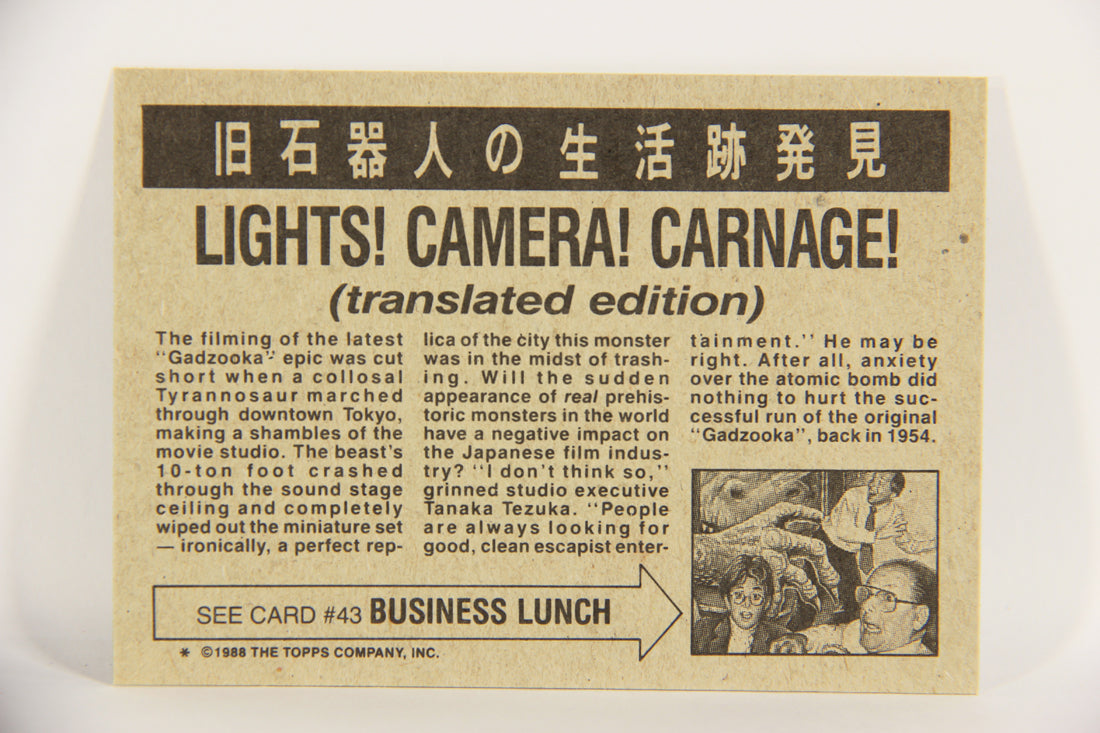 Dinosaurs Attack 1988 Vintage Trading Card #42 Lights Camera Carnage ENG L021230