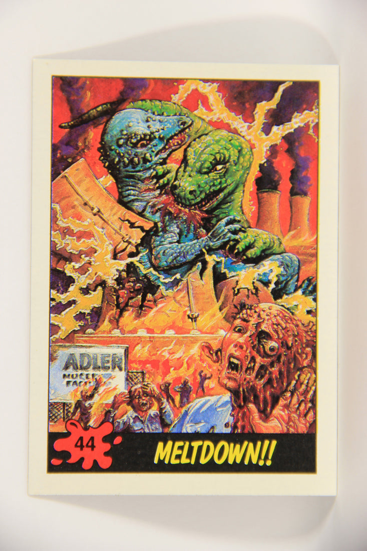 Dinosaurs Attack 1988 Vintage Trading Card #44 Meltdown ENG L021232