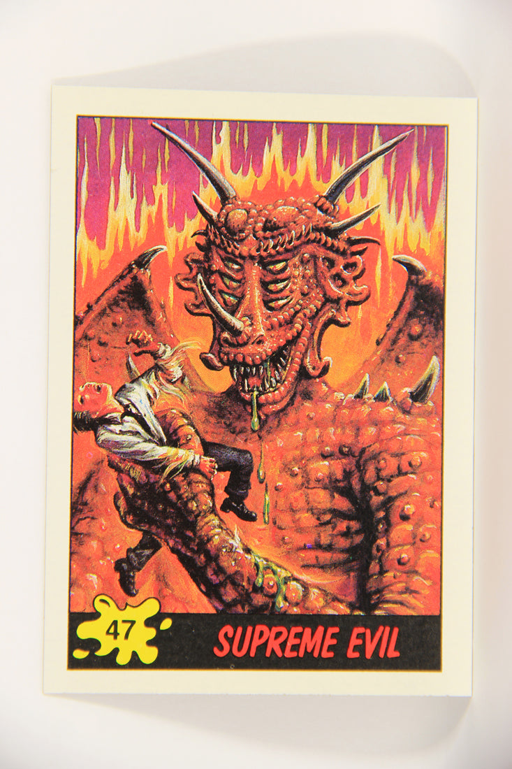 Dinosaurs Attack 1988 Vintage Trading Card #47 Supreme Evil ENG L021234