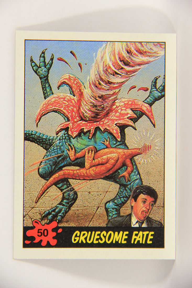 Dinosaurs Attack 1988 Vintage Trading Card #50 Gruesome Fate ENG L021235