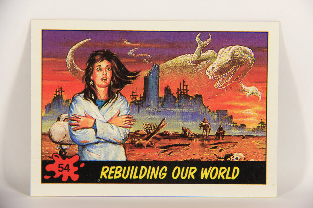 Dinosaurs Attack 1988 Vintage Trading Card #54 Rebuilding Our World ENG L021237