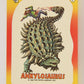 Dinosaurs Attack 1988 Vintage Sticker Trading Card #2 Ankylosaurus ENG L021239