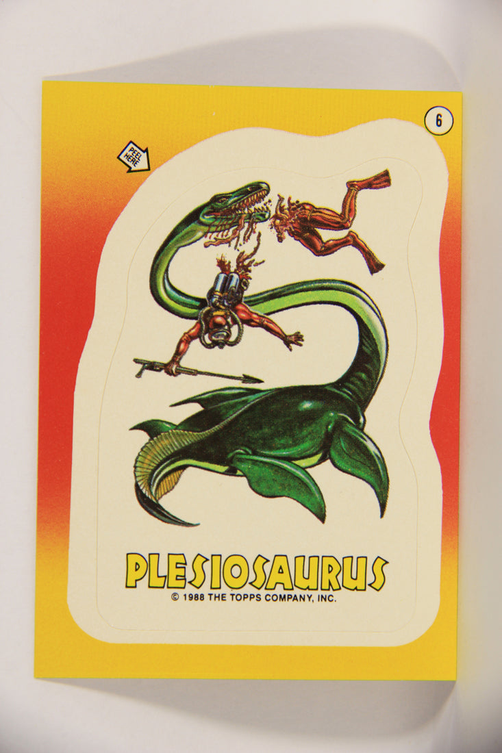 Dinosaurs Attack 1988 Vintage Sticker Trading Card #6 Plesiosaurus ENG L021243