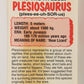 Dinosaurs Attack 1988 Vintage Sticker Trading Card #6 Plesiosaurus ENG L021243