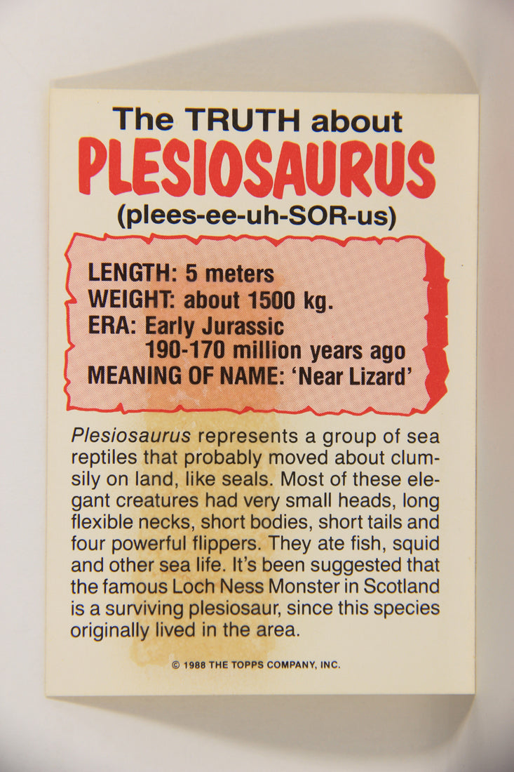 Dinosaurs Attack 1988 Vintage Sticker Trading Card #6 Plesiosaurus ENG L021243