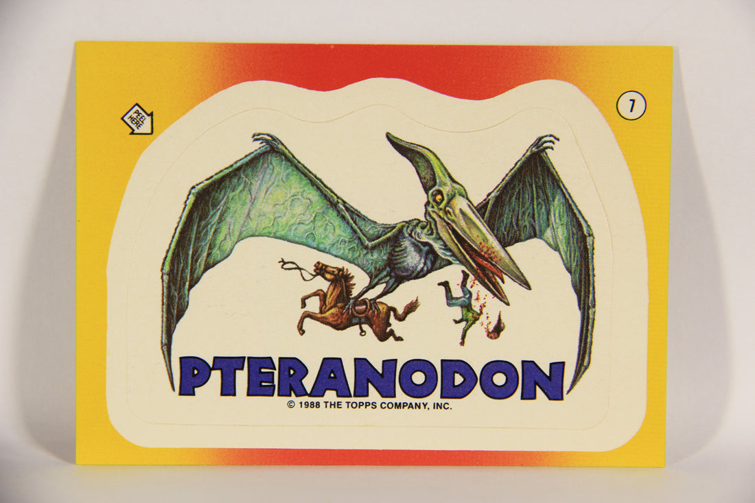 Dinosaurs Attack 1988 Vintage Sticker Trading Card #7 Pteranodon ENG L021244