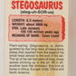 Dinosaurs Attack 1988 Vintage Sticker Trading Card #8 Stegosaurus ENG L021245