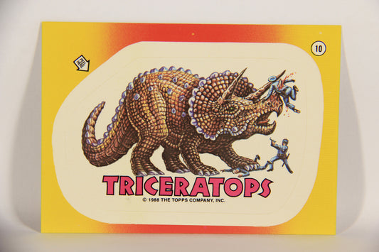 Dinosaurs Attack 1988 Vintage Sticker Trading Card #10 Triceratops ENG L021246