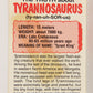 Dinosaurs Attack 1988 Vintage Sticker Trading Card #11 Tyrannosaurus ENG L021247
