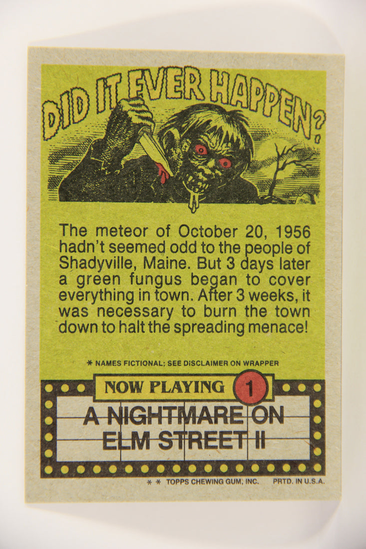 Fright Flicks 1988 Trading Card #1 Fright Flicks Ttile Card - NOES II ENG Topps L021248