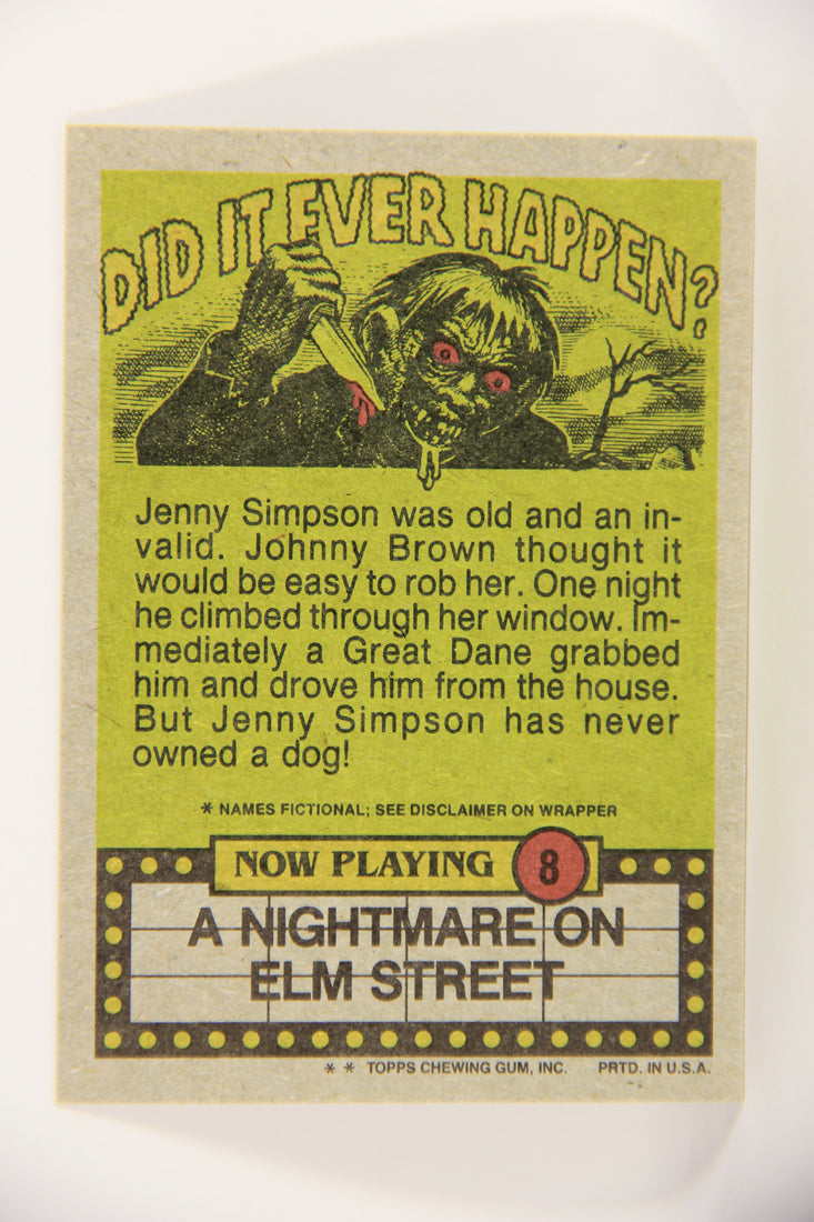 Fright Flicks 1988 Trading Card #8 Talk About Obscene Phone Calls NOES ENG Topps L021250