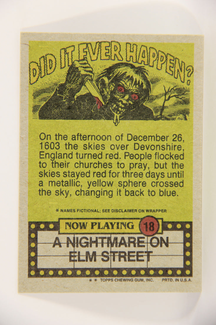 Fright Flicks 1988 Trading Card #18 Hey Who Swiped My Undershirt NOES ENG Topps L021253
