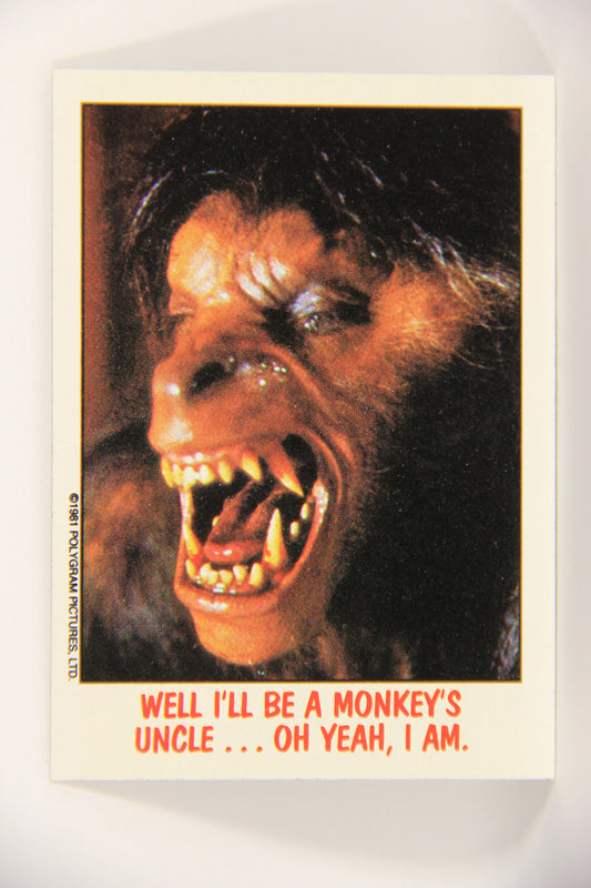Fright Flicks 1988 Card #24 Well I'll Be A Monkey's Uncle Oh Yeah I Am - AAWIL Topps L021254