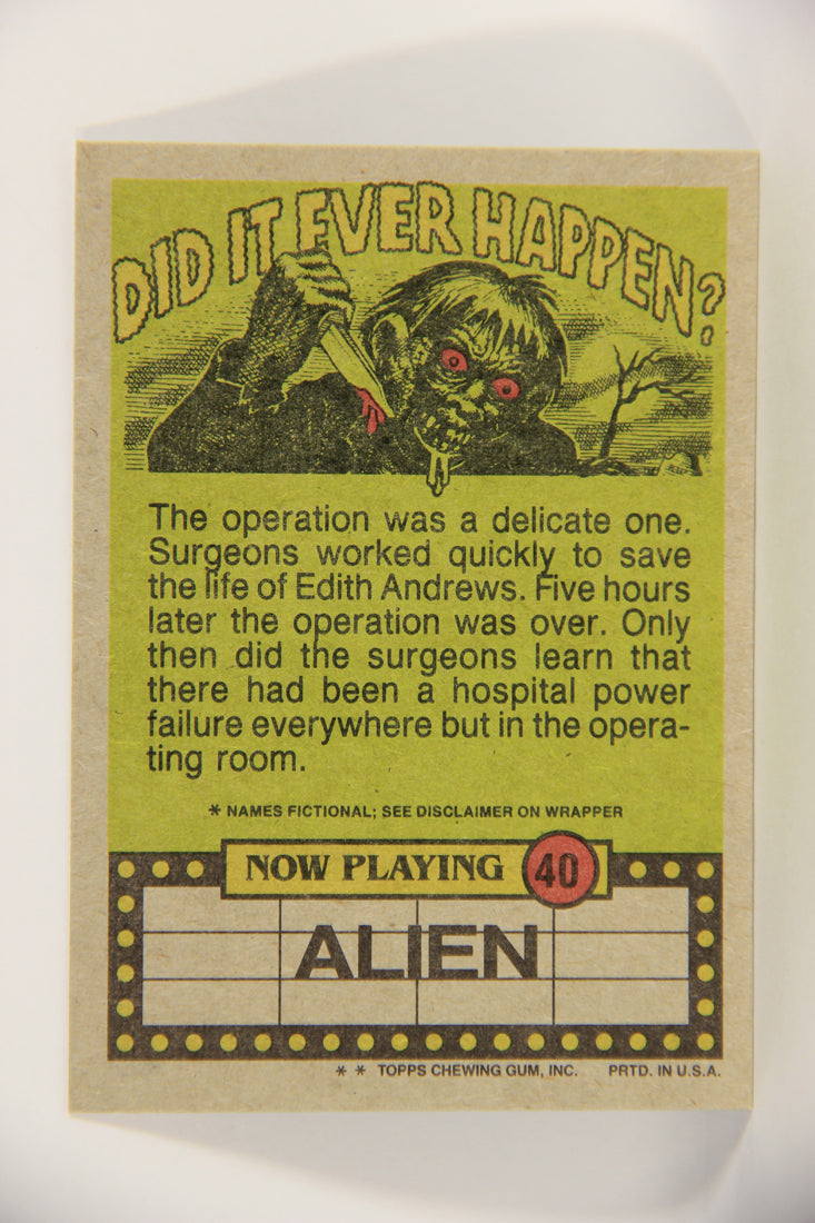 Fright Flicks 1988 Card #40 No Job Is Too Big For Your Local Exterminator ENG Topps L021262