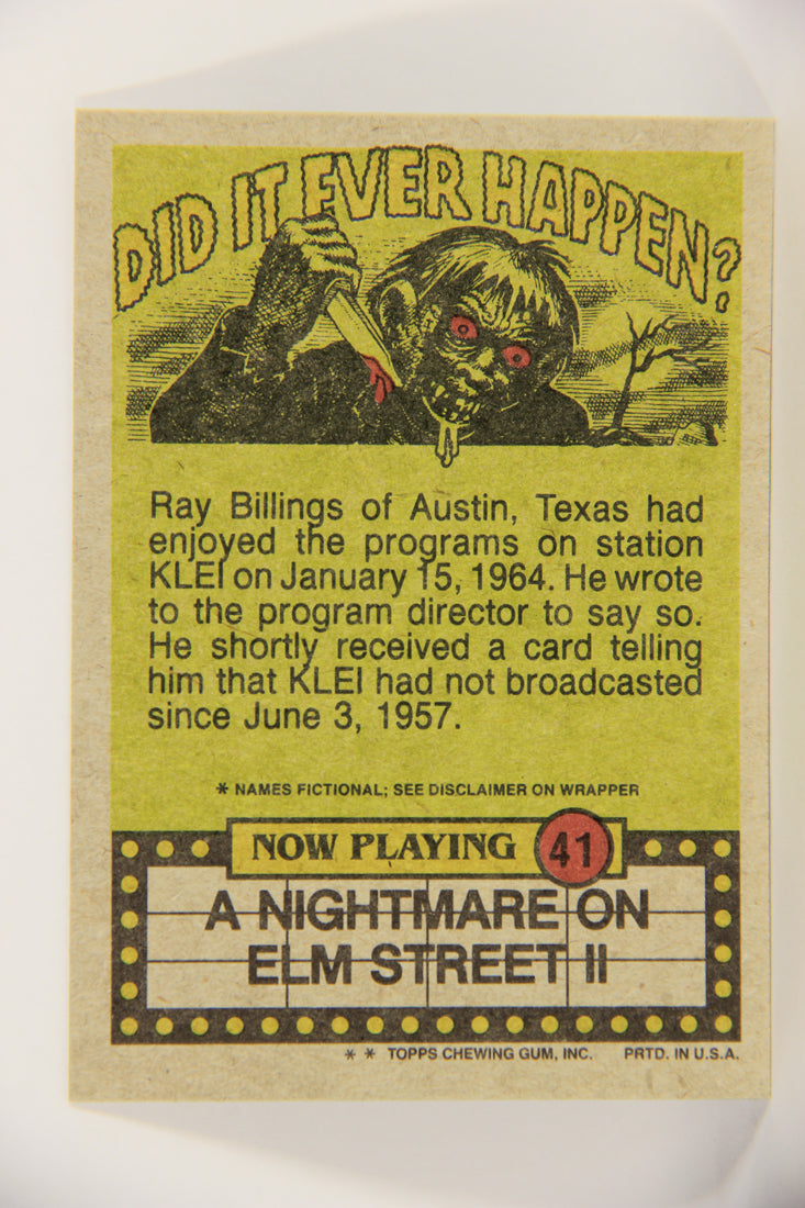 Fright Flicks 1988 Card #41 Darn It I Forgot the Marshmallows - NOES ENG Topps L021263