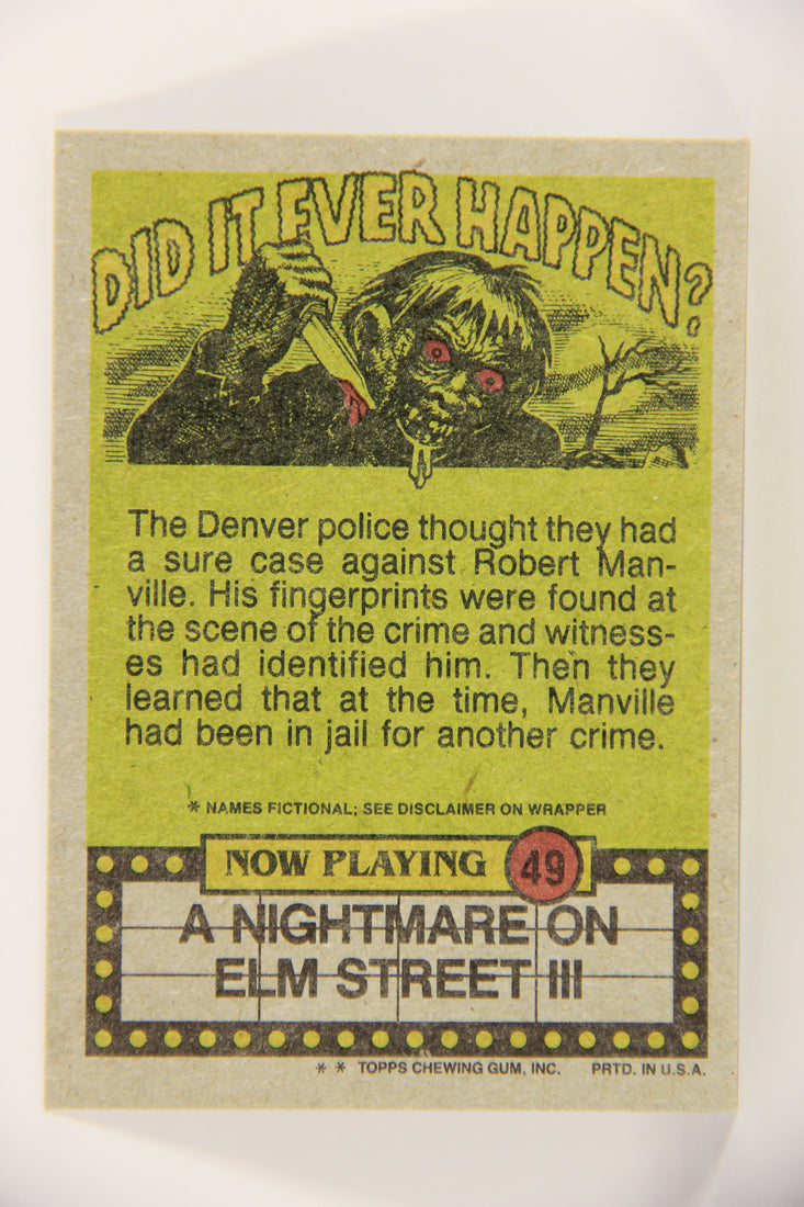 Fright Flicks 1988 Trading Card #49 TV Has Gone To My Head - NOES ENG Topps L021267