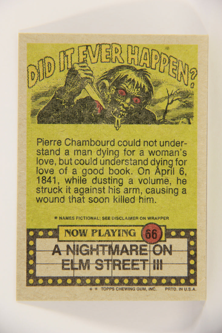 Fright Flicks 1988 Card #66 All Right Bring Back The Lighter For A Refund Topps L021273
