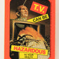 Fright Flicks 1988 Trading Card Sticker #1 T.V. Can Be Hazardous To Your Health Topps L021283