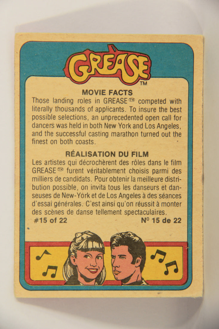 Grease 1978 Trading Card #1 Danny And Sandy FR-ENG O-Pee-Chee L021294