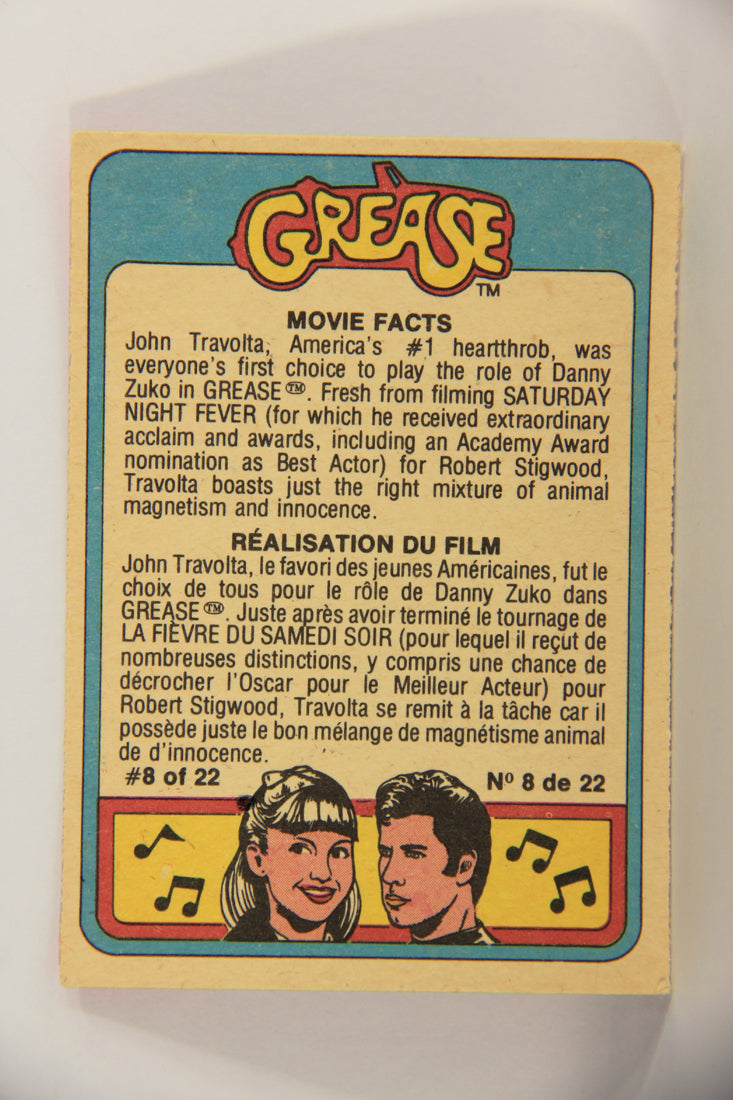 Grease 1978 Trading Card #22 A Dazzled Danny FR-ENG O-Pee-Chee L021315