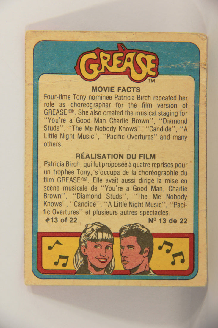Grease 1978 Trading Card #23 Greased Lightning In Action FR-ENG O-Pee-Chee L021316