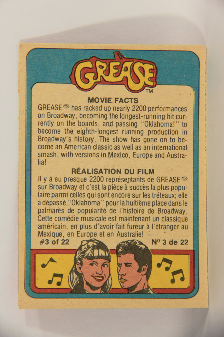 Grease 1978 Trading Card #53 It's Danny At The Bat FR-ENG O-Pee-Chee L021346