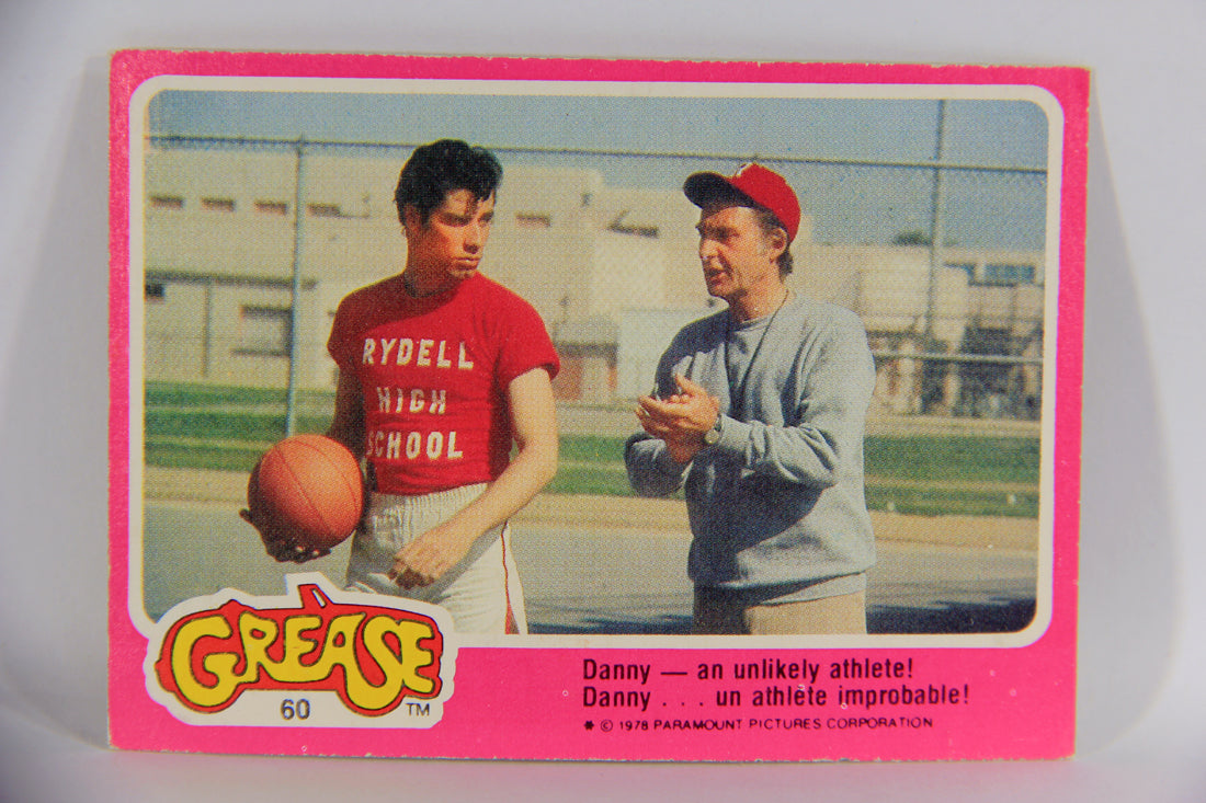 Grease 1978 Trading Card #60 Danny - An Unlikely Athlete FR-ENG O-Pee-Chee L021353