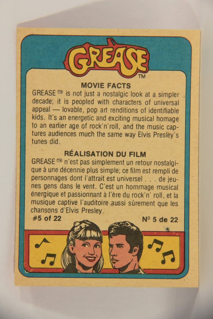 Grease 1978 Trading Card #61 Thunderbirds Are Go FR-ENG O-Pee-Chee L021354