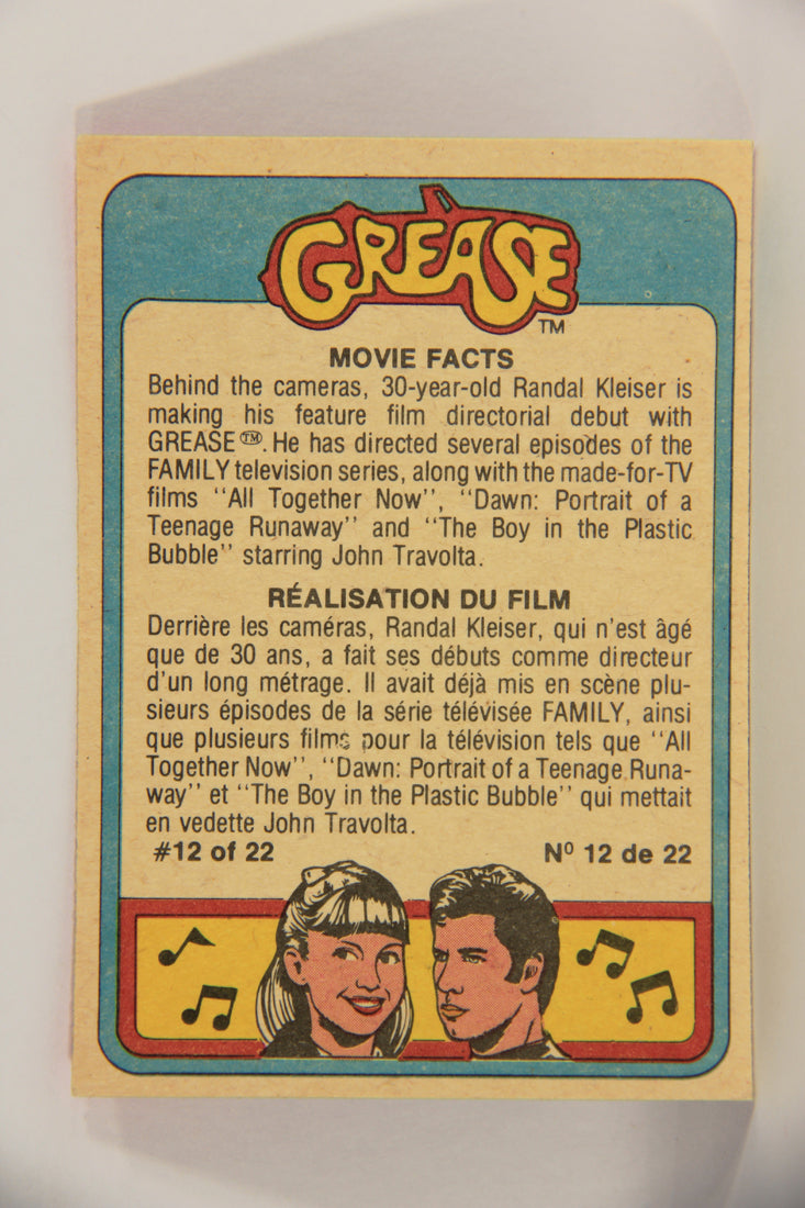 Grease 1978 Trading Card #63 Romance At The Dance FR-ENG O-Pee-Chee L021356