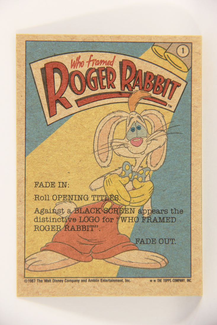 Who Framed Roger Rabbit 1988 Trading Card #1 Opening Title Logo ENG Topps L021360