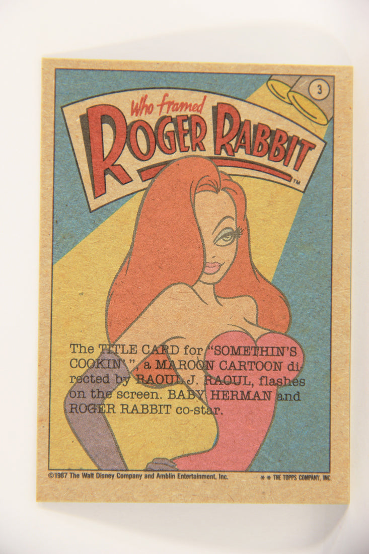 Who Framed Roger Rabbit 1988 Trading Card #3 Their Latest Cartoon ENG Topps L021362