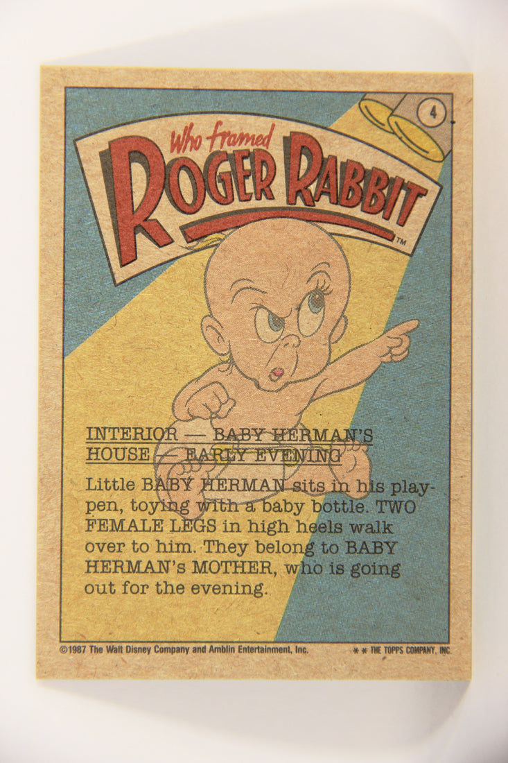 Who Framed Roger Rabbit 1988 Trading Card #4 Now Be A Good Little Baby ENG Topps L021363