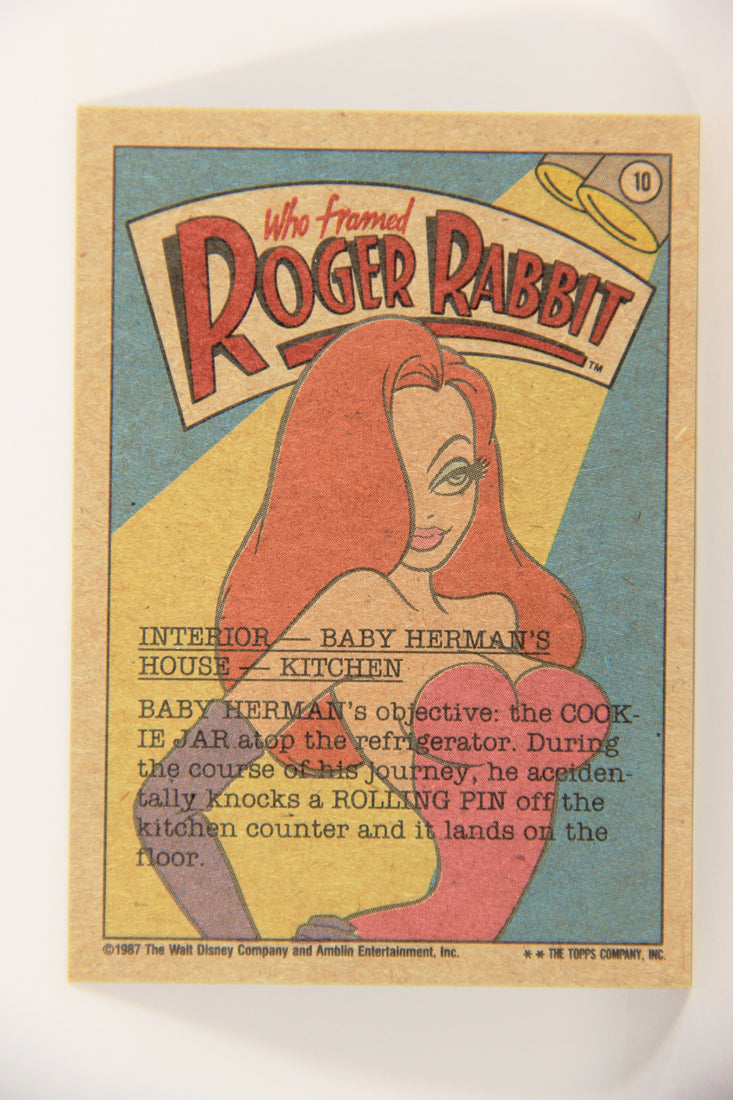 Who Framed Roger Rabbit 1988 Trading Card #10 The Rolling Pin Tumbles ENG Topps L021369
