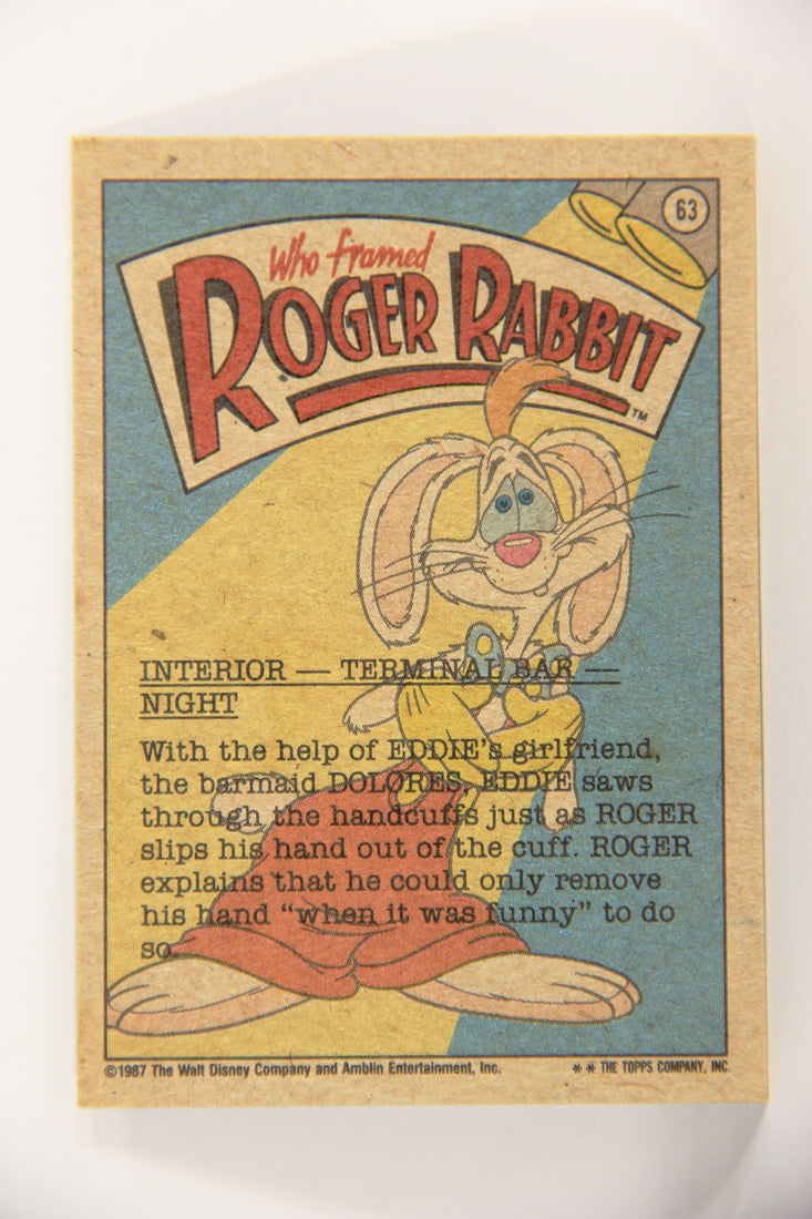 Who Framed Roger Rabbit 1988 Trading Card #63 Eddie And Roger Uncuffed L021421