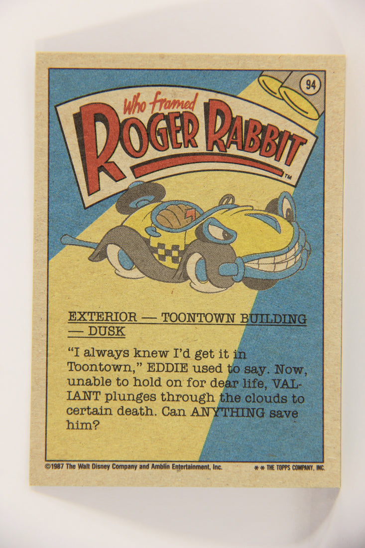 Who Framed Roger Rabbit 1988 Trading Card #94 The Fall Of Eddie Valiant ENG Topps L021451