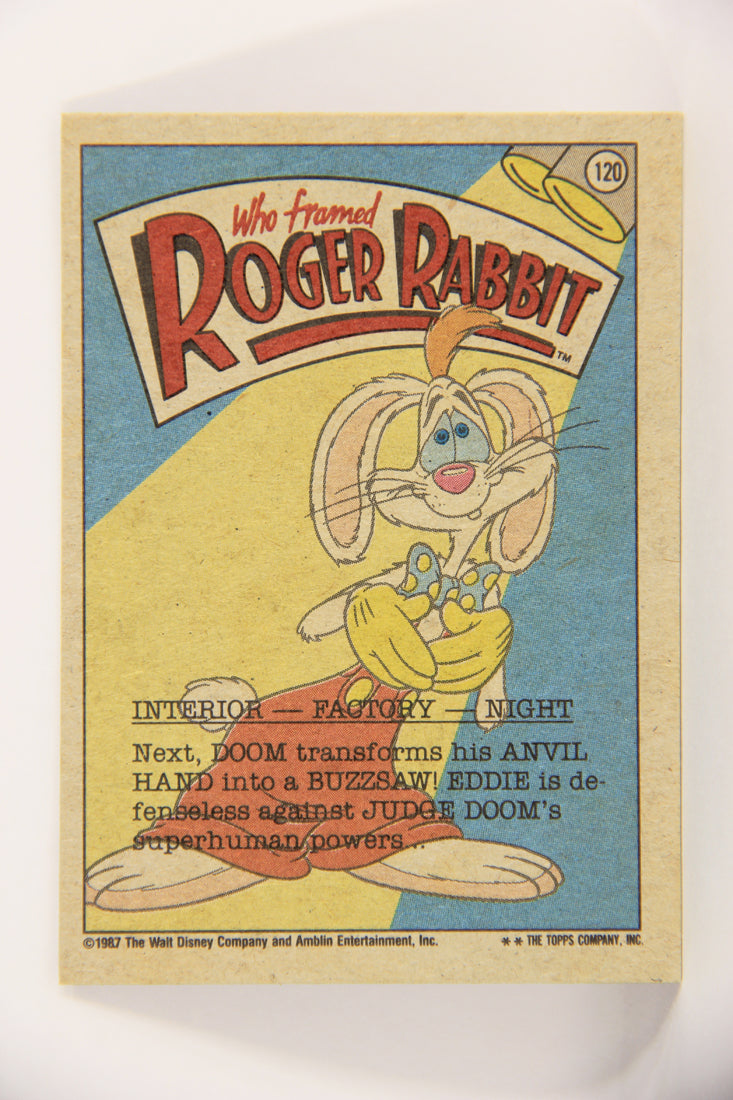 Who Framed Roger Rabbit 1988 Trading Card #120 Eddie Sees The Saw ENG Topps L021473