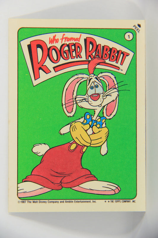 Who Framed Roger Rabbit 1988 Trading Card Sticker #1 Roger Rabbit ENG Topps L021482