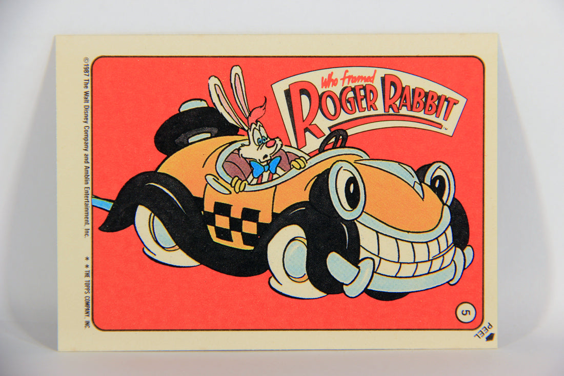 Who Framed Roger Rabbit 1988 Trading Card Sticker #5 Benny And Roger ENG Topps L021486
